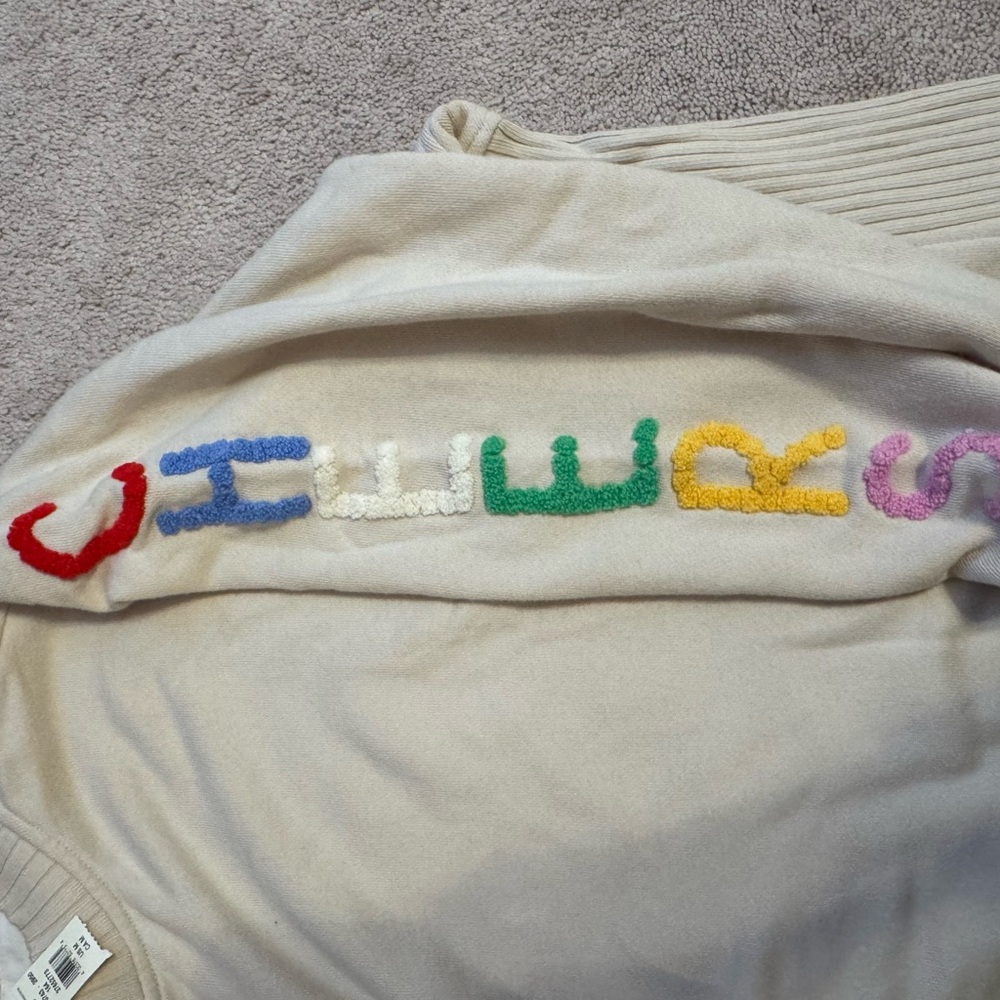 Aerie Cream Sweatshirt with Colorful Lettering - Picture 3 of 3